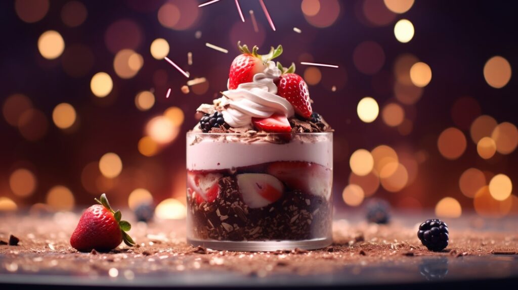 A beautiful dessert photograph made in Midjourney.