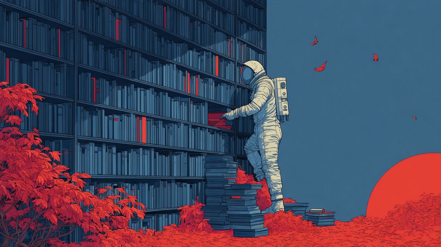 boopiered_An_astronaut_organizing_books_on_tall_shelves_in_a_ho_de42dc4f-eee1-494e-8e18-13165164f11e